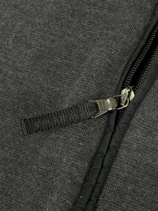 AW2007 Prada Grey Wool Blend Nylon Sleeves Track Jacket cyzyBAI 8