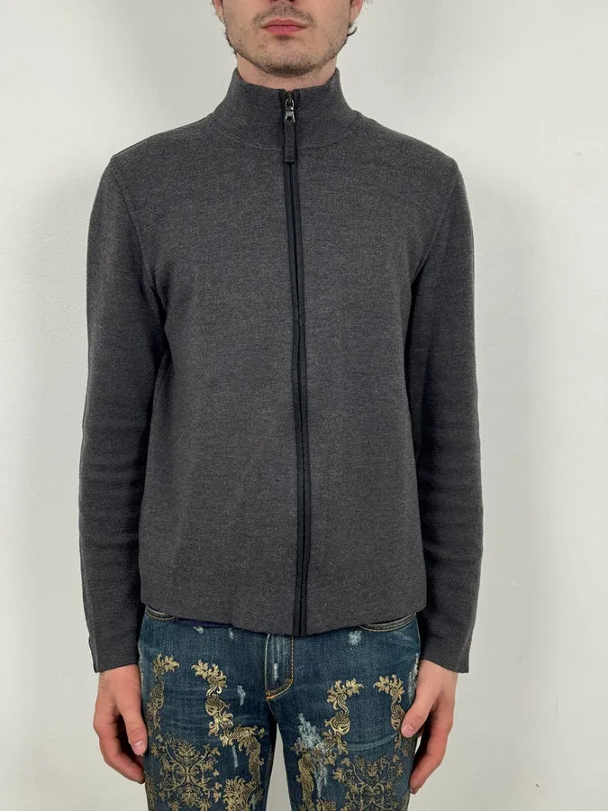 AW2007 Prada Grey Wool Blend Nylon Sleeves Track Jacket cyzyBAI 1