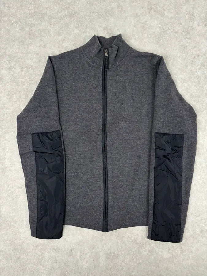 AW2007 Prada Grey Wool Blend Nylon Sleeves Track Jacket cyzyBAI 0