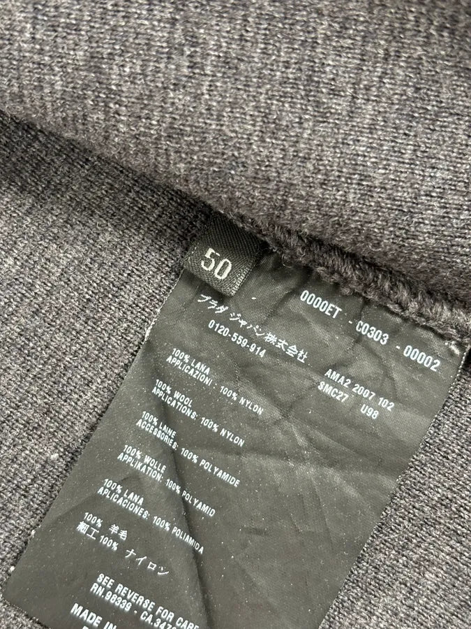 AW2007 Prada Grey Wool Blend Nylon Sleeves Track Jacket cyzyBAI 10