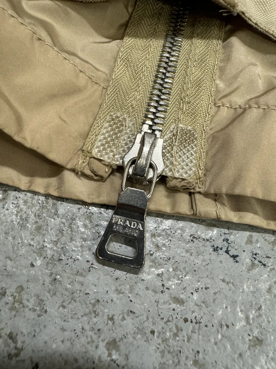 2000s Prada Claps & Zipped Beige Jacket (S/M) Thzxstm 5