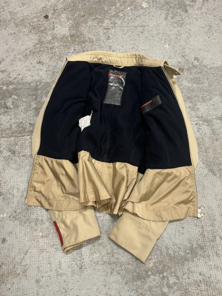 2000s Prada Claps & Zipped Beige Jacket (S/M) Thzxstm 6