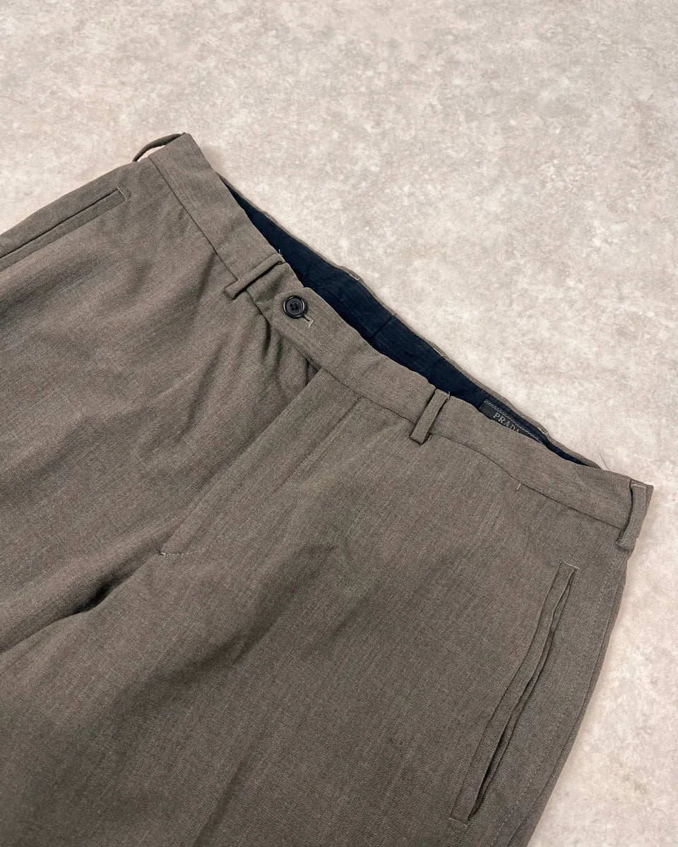 2000s Prada Classic Grey Relaxed Pants TWxQzPO 5