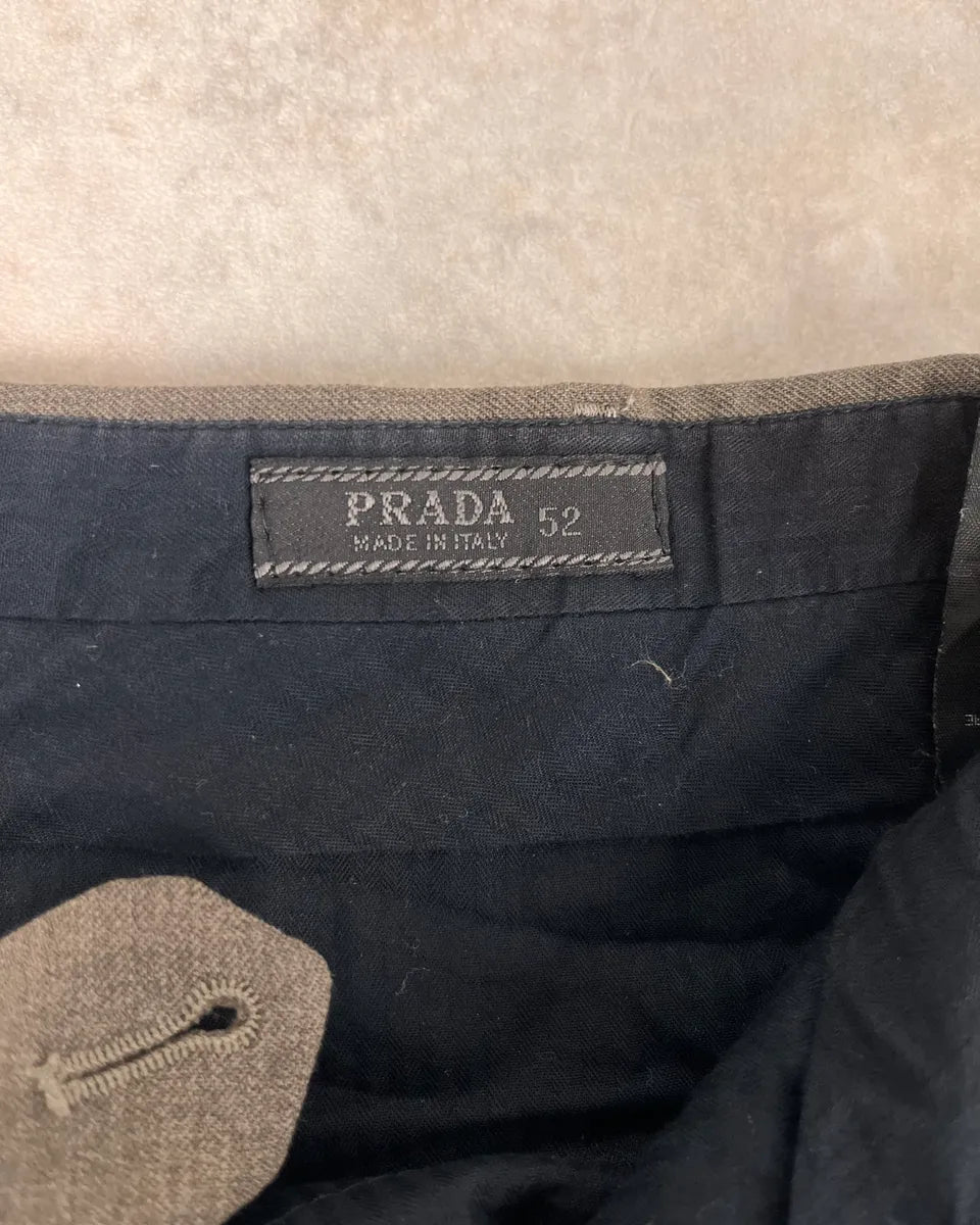 2000s Prada Classic Grey Relaxed Pants TWxQzPO 9