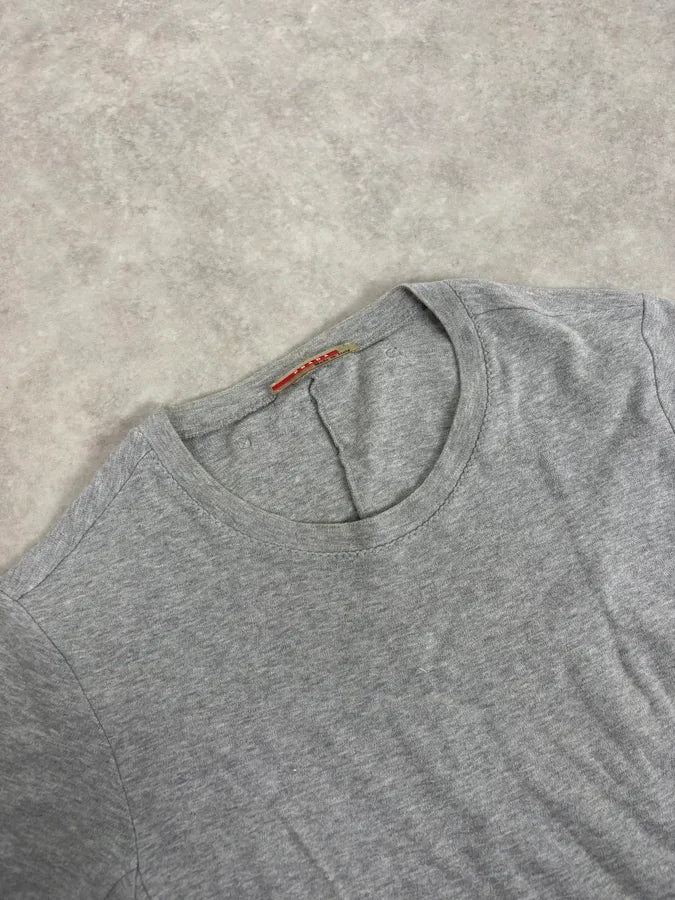 SS2003 Prada Linea Rossa Minimalist Grey T-Shirt yAJiULN 4