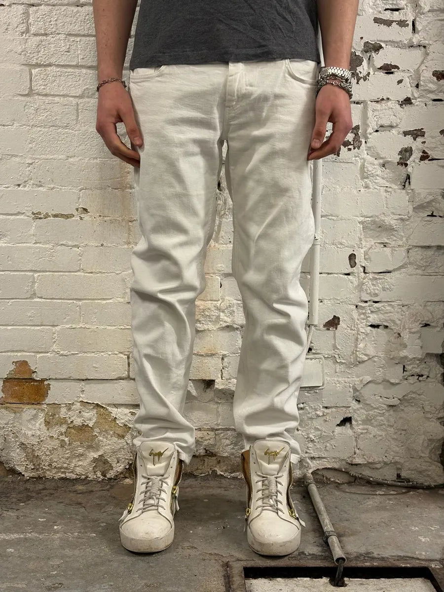 2000s Prada Classic White Denim Jeans lXUeCKW 1