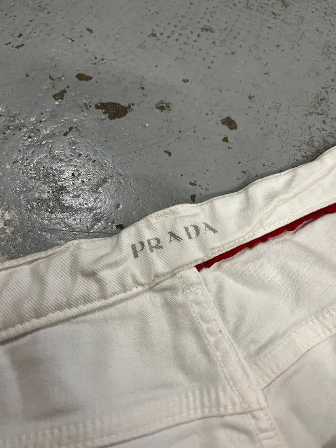 2000s Prada Classic White Denim Jeans lXUeCKW 11
