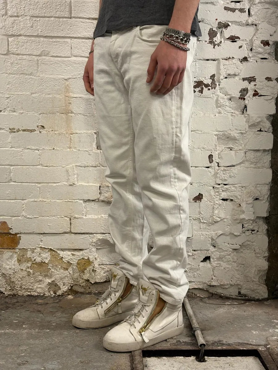 2000s Prada Classic White Denim Jeans lXUeCKW 2