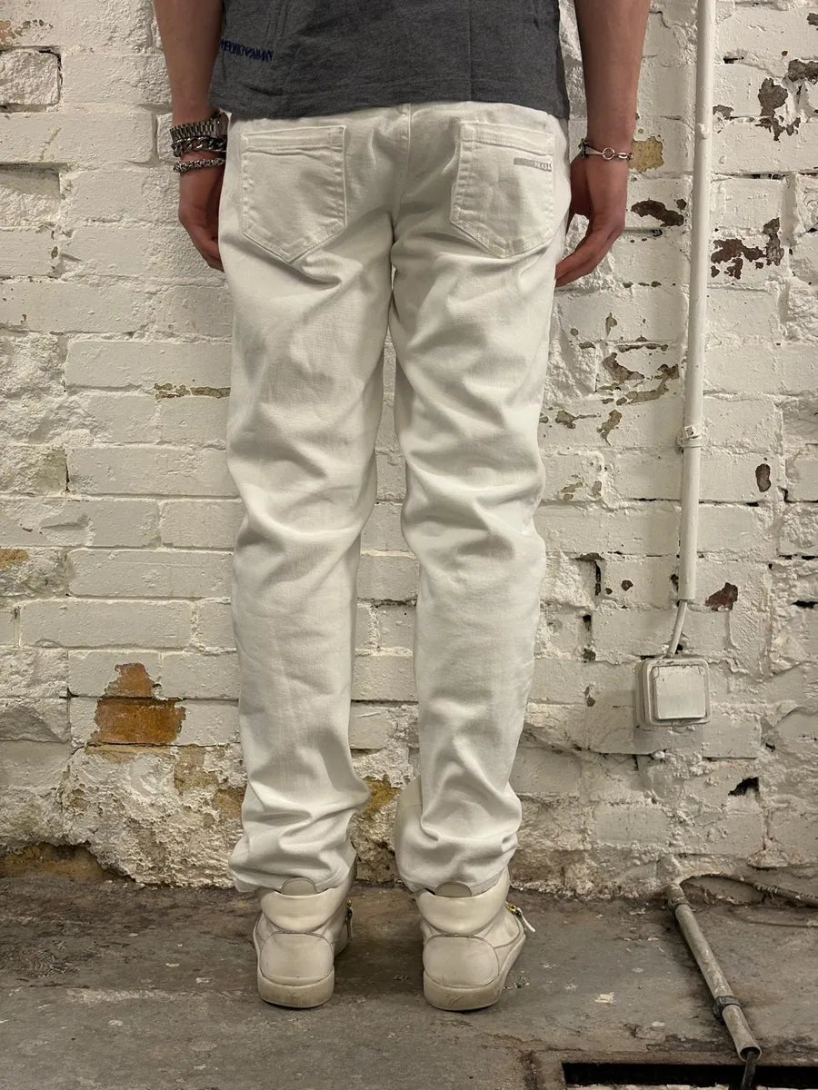 2000s Prada Classic White Denim Jeans lXUeCKW 3