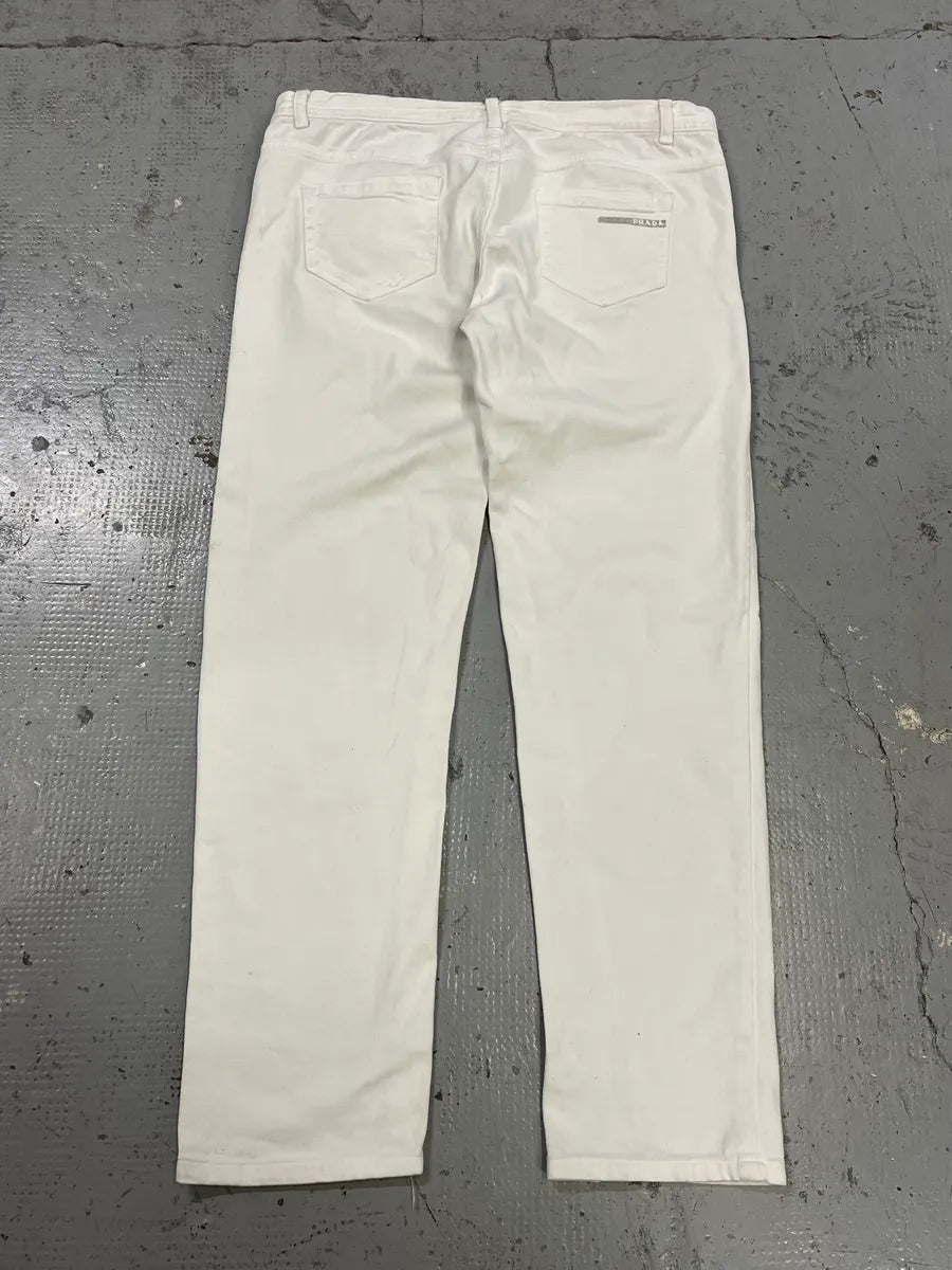 2000s Prada Classic White Denim Jeans lXUeCKW 7