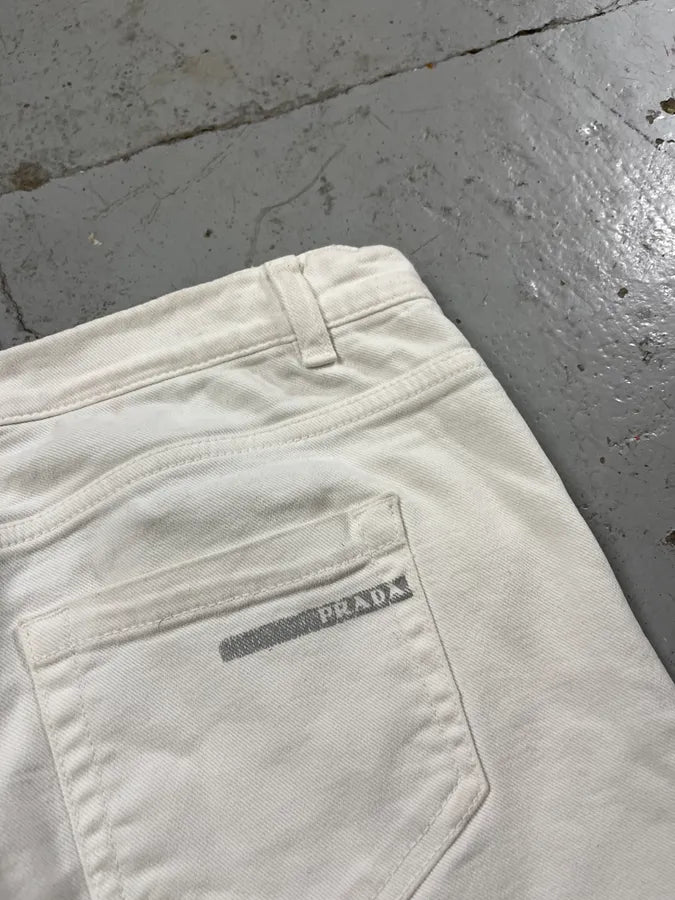 2000s Prada Classic White Denim Jeans lXUeCKW 9