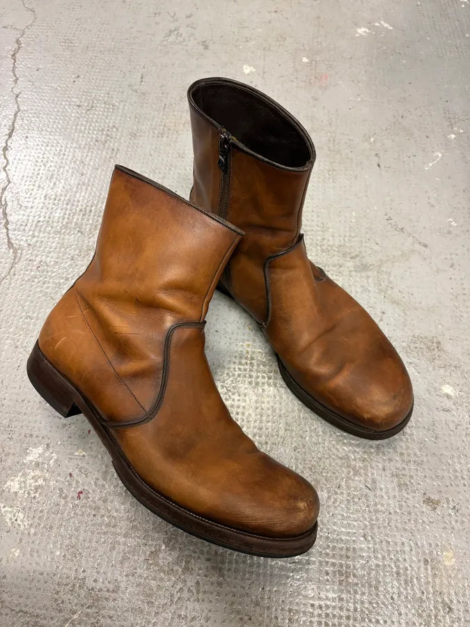2000s Prada Copper Leather Ankle Boots btFJxmc 4