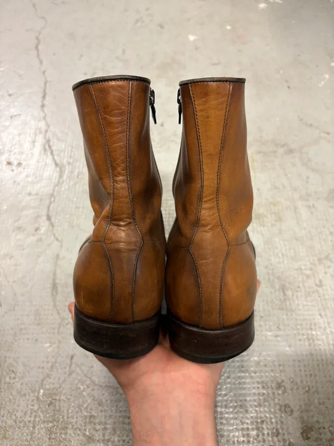 2000s Prada Copper Leather Ankle Boots btFJxmc 6