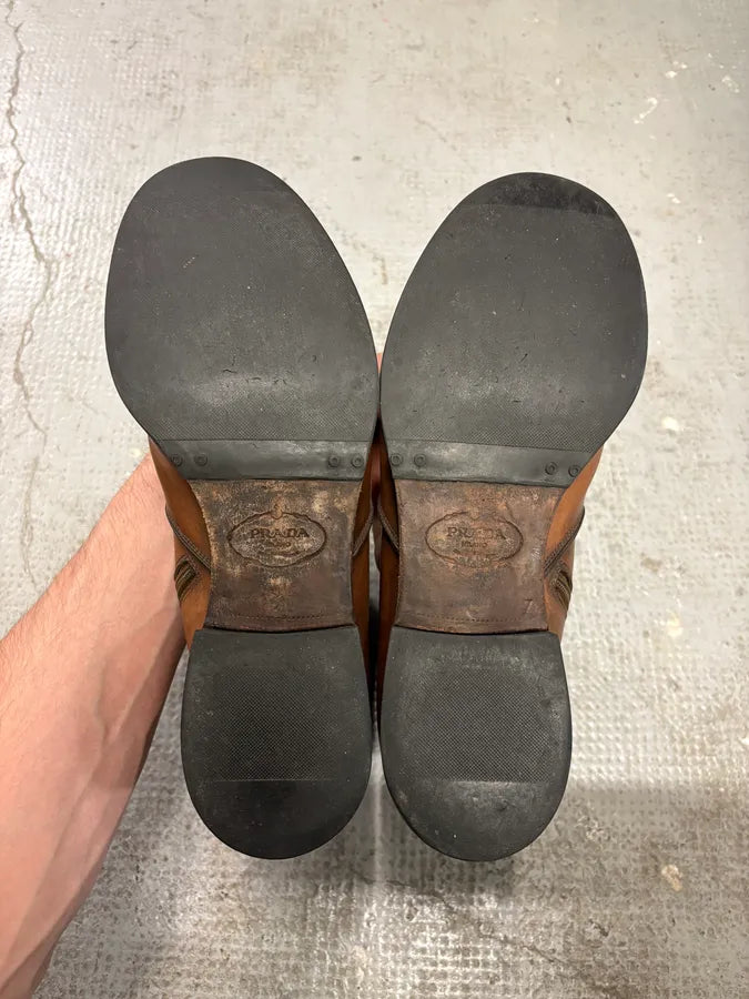 2000s Prada Copper Leather Ankle Boots btFJxmc 7