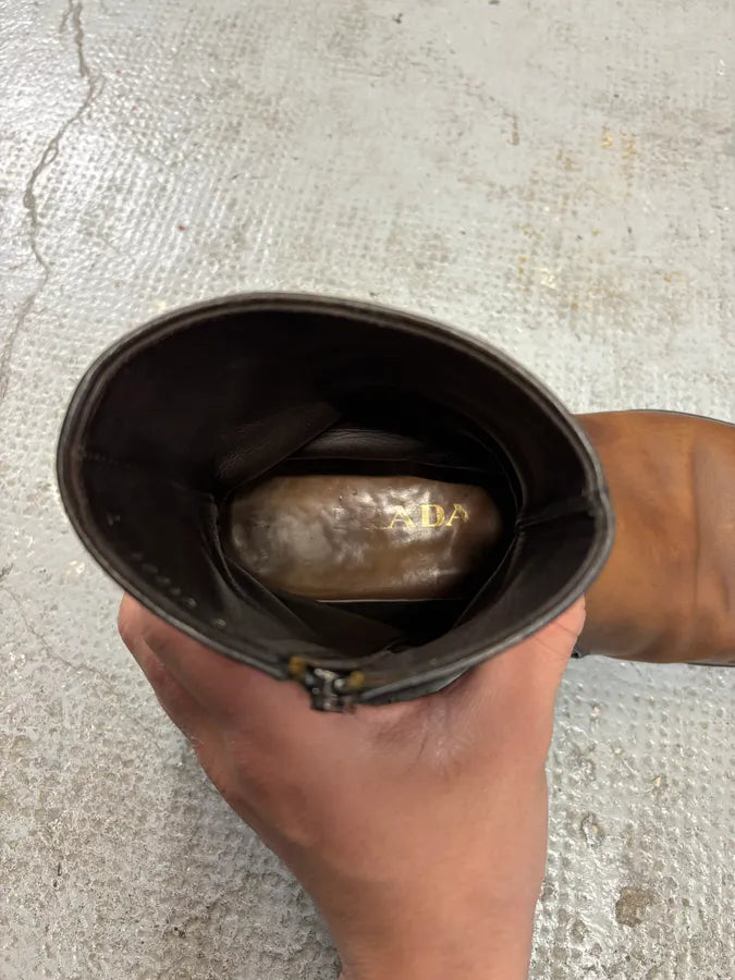 2000s Prada Copper Leather Ankle Boots btFJxmc 8