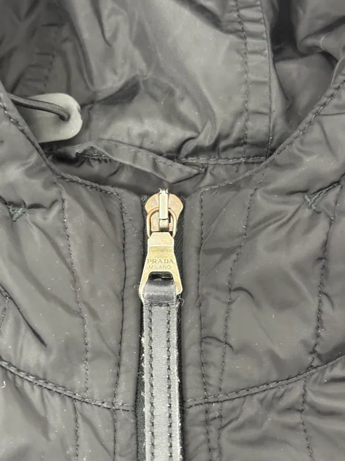 2000s Prada Cozy Black Quilted Puffer Jacket hkwDFNY 8