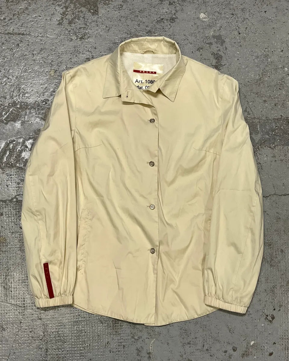 2000s Prada Cream White Buttoned Jacket mpIuTzn 0