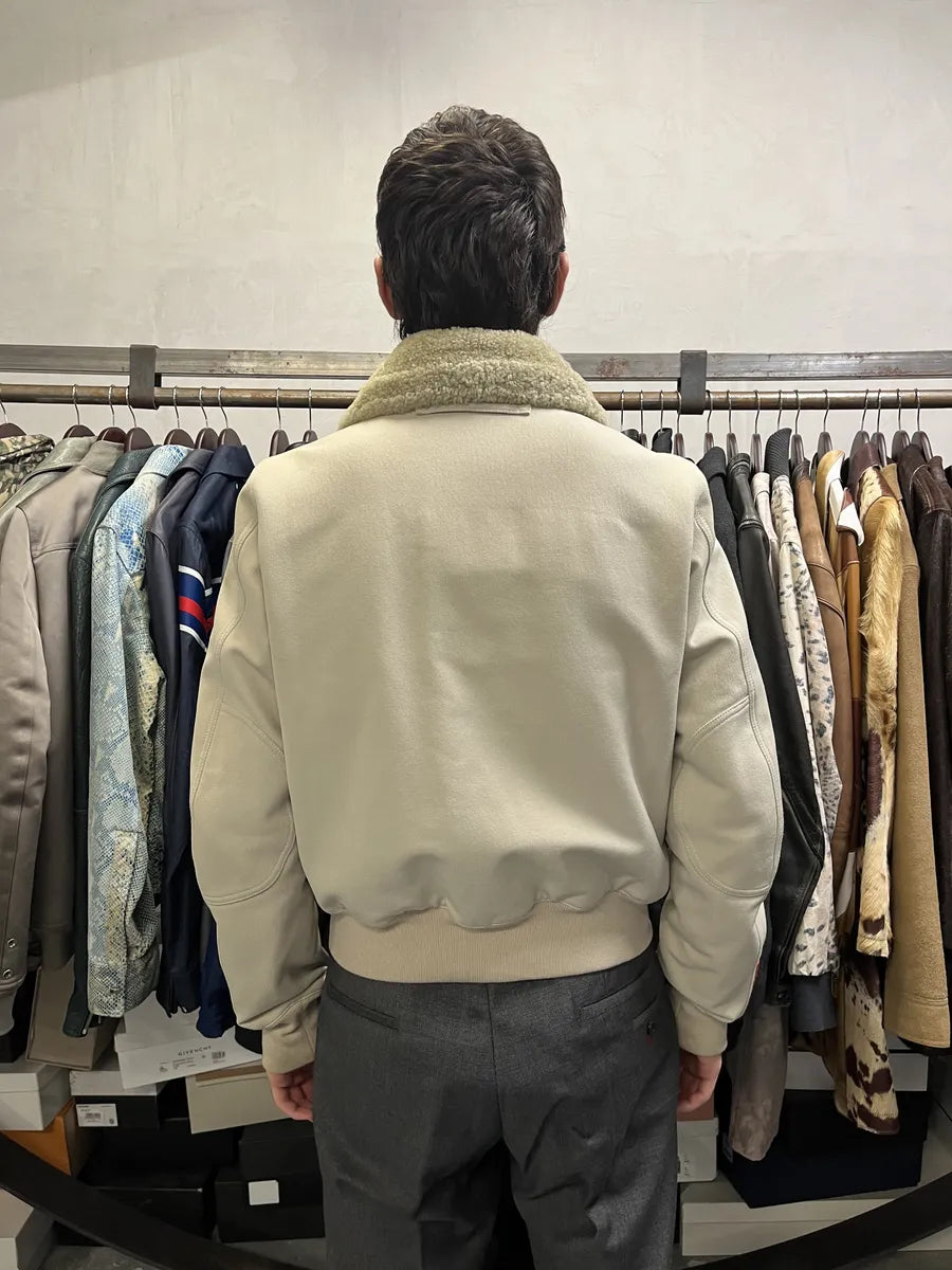 2000s Prada Creamy White Linea Rossa Aviator Bomber Jacket Odvyiqv 4