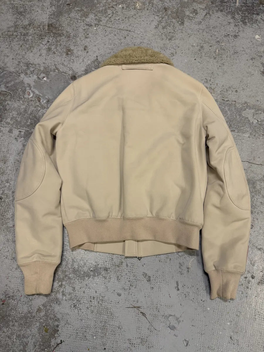 2000s Prada Creamy White Linea Rossa Aviator Bomber Jacket Odvyiqv 8