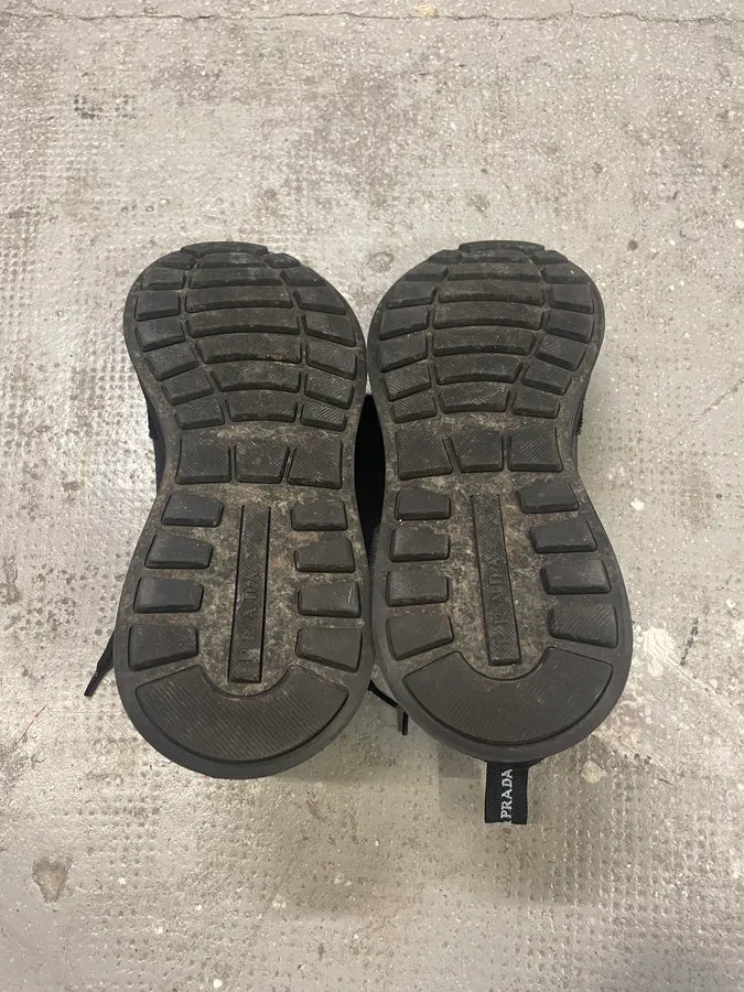 2000s Prada Crossection Black & Blue Low Scratch Shoes kHJzWRd 7