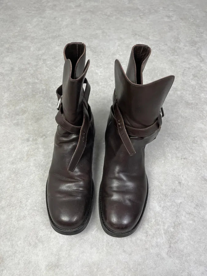 2000s Prada Dark Brown Classy Leather Boots ZmhguyH 1