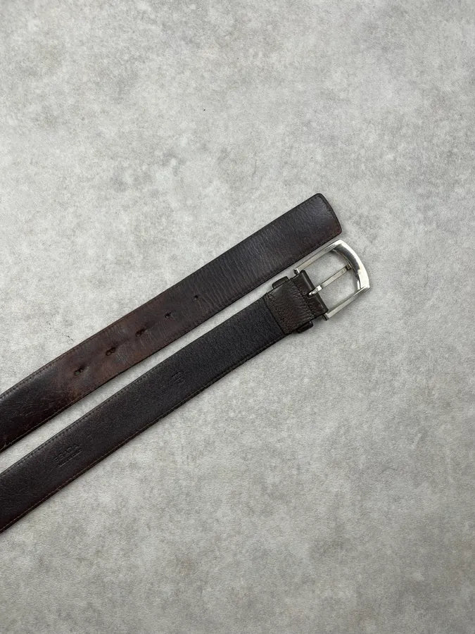 2000s Prada Dark Brown Leather Belt mDiKXiK 4