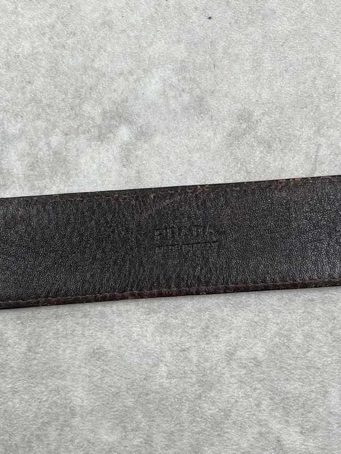 2000s Prada Dark Brown Leather Belt mDiKXiK 6