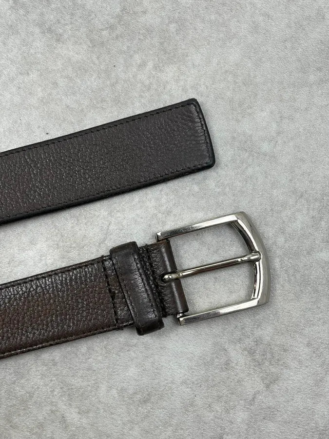 2000s Prada Dark Brown Leather Belt mDiKXiK 3
