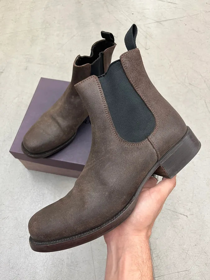 2000s Prada Dark Brown Leather Chelsea Boots bHKfBvq 0