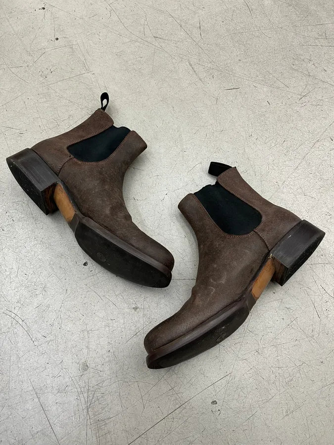 2000s Prada Dark Brown Leather Chelsea Boots bHKfBvq 2