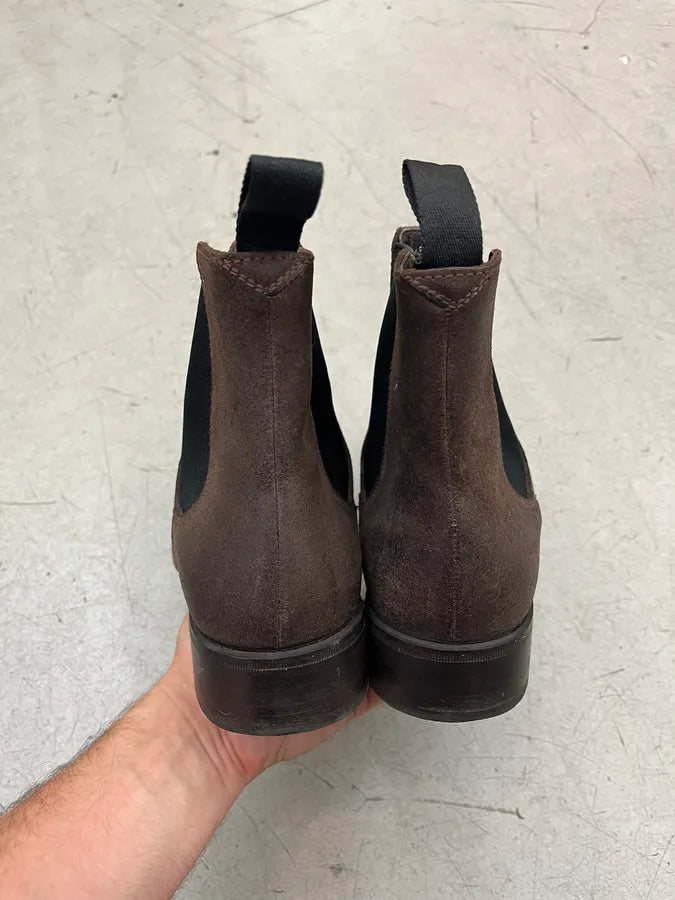 2000s Prada Dark Brown Leather Chelsea Boots bHKfBvq 4