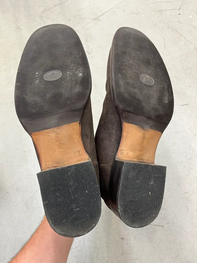 2000s Prada Dark Brown Leather Chelsea Boots bHKfBvq 5