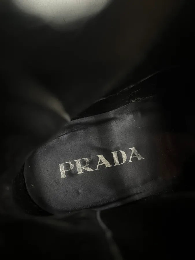 2000s Prada Dark Brown Leather Chelsea Boots bHKfBvq 6