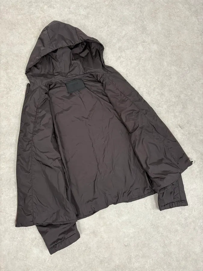AW1999 Prada Dark Brown Nylon Hooded Jacket xYXoYJm 6