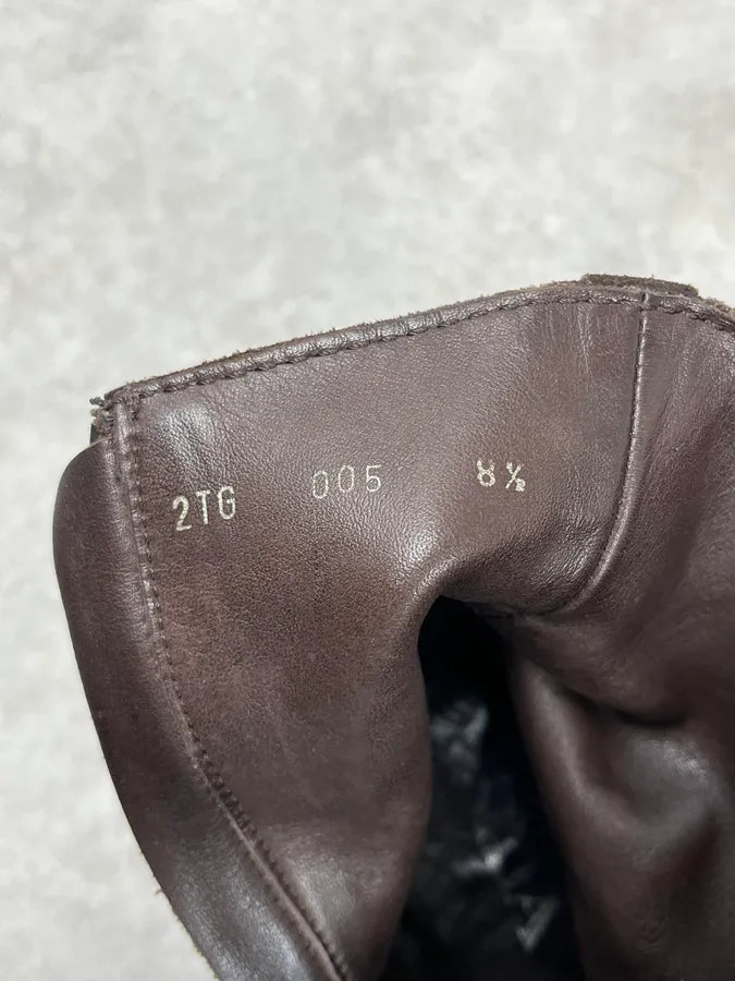 2000s Prada Dark Brown Suede Leather Boots CRHsMUd 8