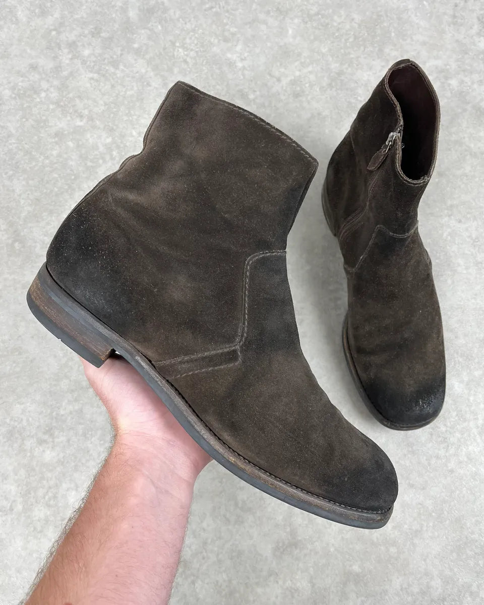 2000s Prada Dark Brown Suede Leather Boots CRHsMUd 0