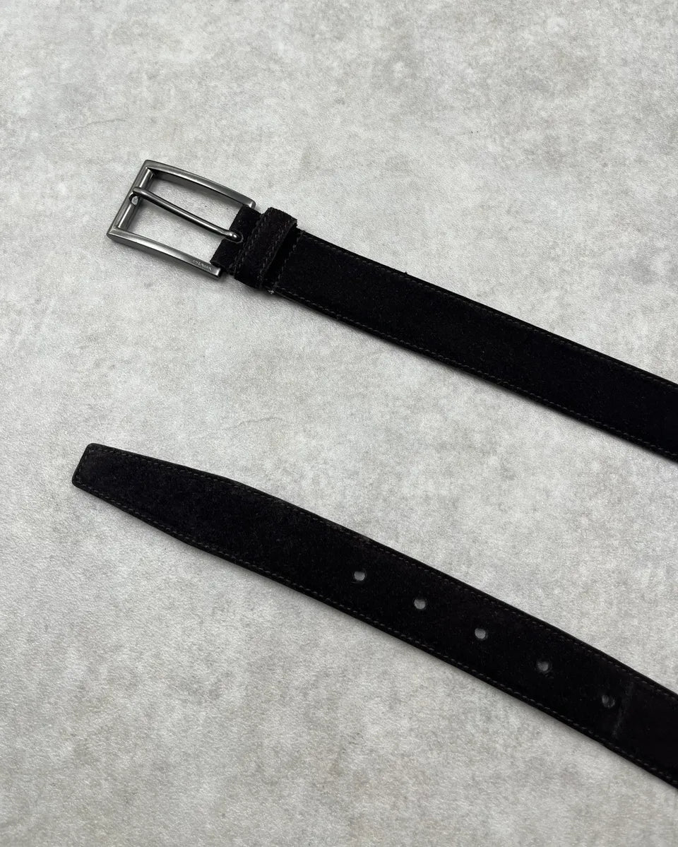 2000s Prada Dark Brown Suede Leather Belt  YjBIuoA 1