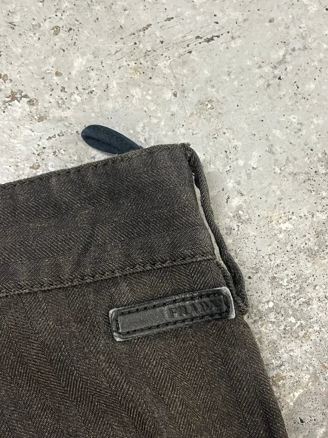 AW2007 Prada Dark Brown Wool Tailored Pants ZrlMBNO 8