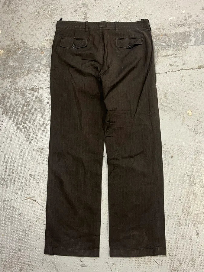 AW2007 Prada Dark Brown Wool Tailored Pants ZrlMBNO 7