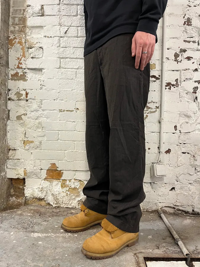 AW2007 Prada Dark Brown Wool Tailored Pants ZrlMBNO 2