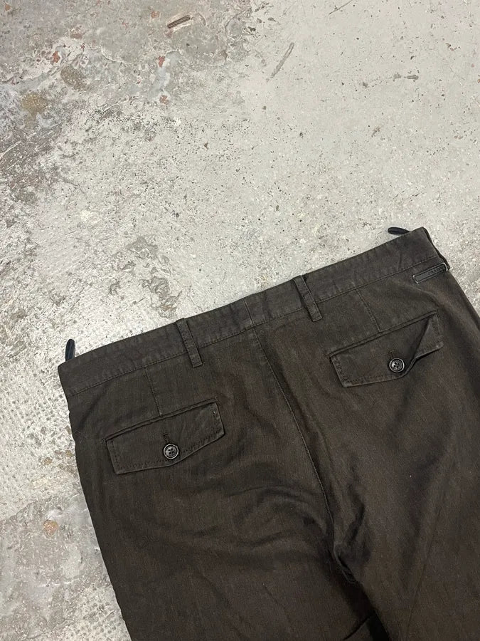 AW2007 Prada Dark Brown Wool Tailored Pants ZrlMBNO 6