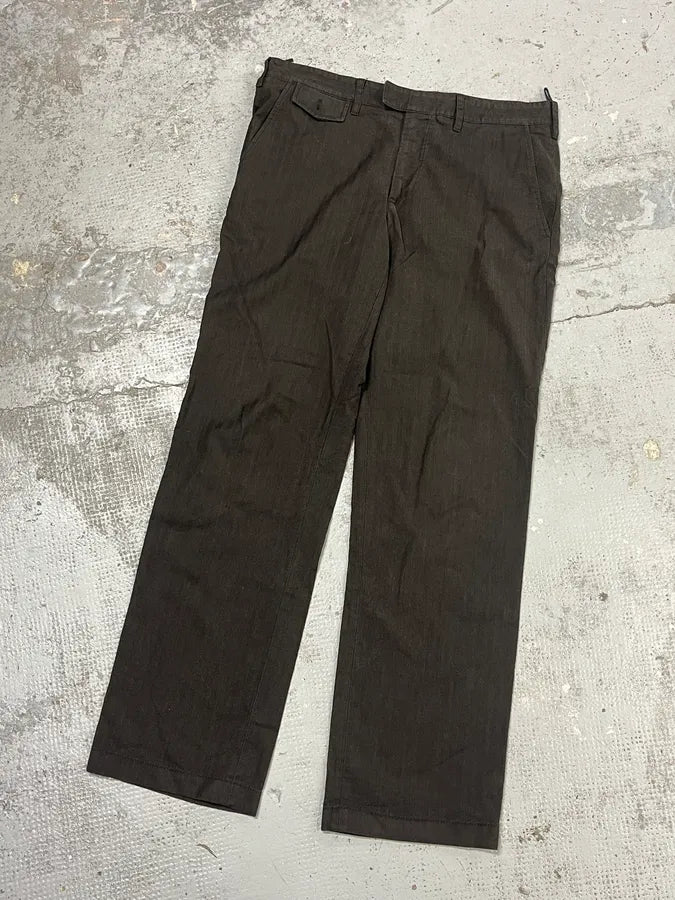 AW2007 Prada Dark Brown Wool Tailored Pants ZrlMBNO 5