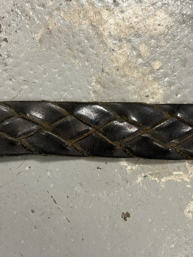 2000s Prada Dark Brown Woven Leather Belt KuomvbK 5