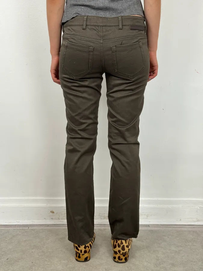 AW2006 Prada Dark Green Classic Minimalist Pants FmQpMhZ 2