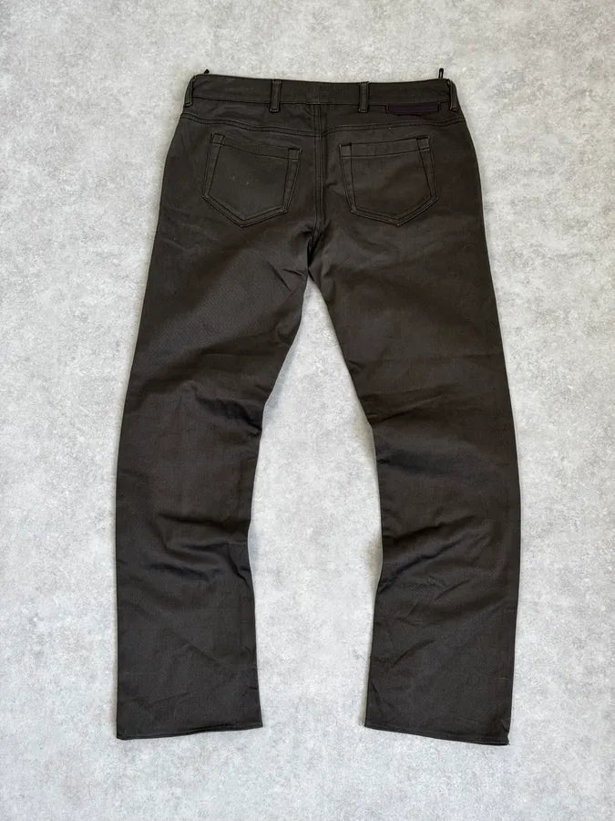AW2006 Prada Dark Green Classic Minimalist Pants FmQpMhZ 4