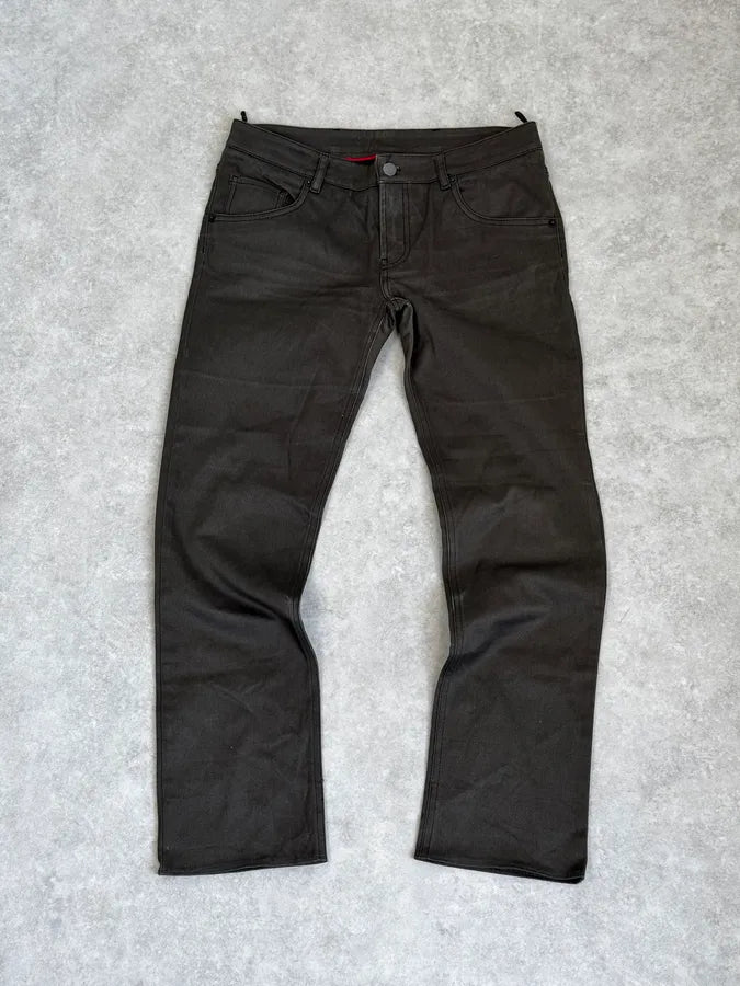 AW2006 Prada Dark Green Classic Minimalist Pants FmQpMhZ 3