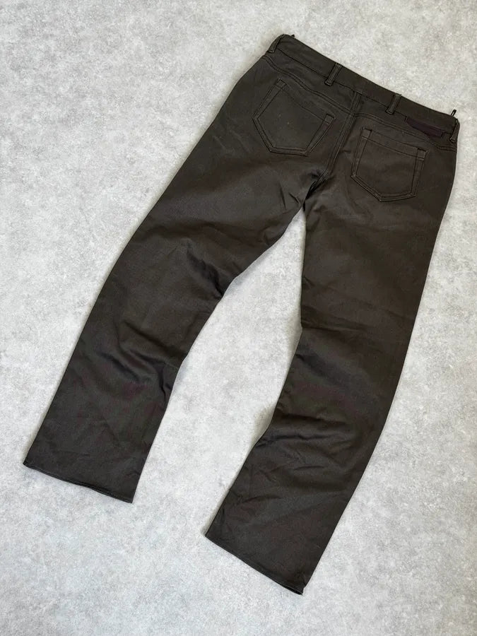 AW2006 Prada Dark Green Classic Minimalist Pants FmQpMhZ 6