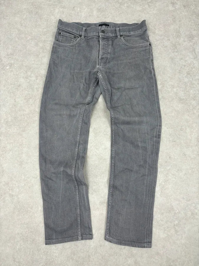 SS2015 Prada Dark Grey Washed Slim Denim Jeans RDsOZFl 0