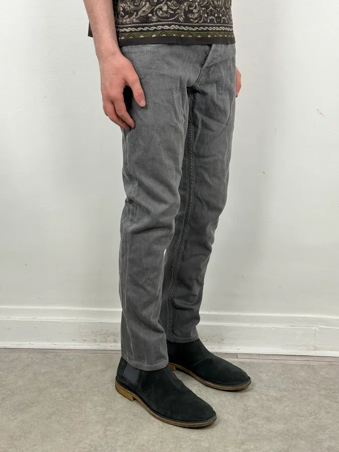 SS2015 Prada Dark Grey Washed Slim Denim Jeans RDsOZFl 2