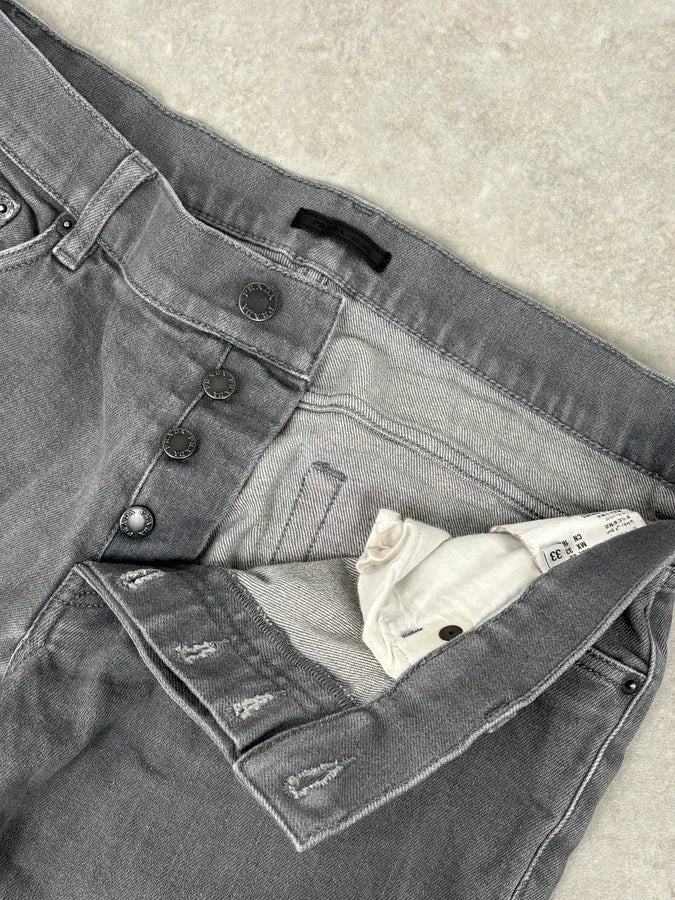 SS2015 Prada Dark Grey Washed Slim Denim Jeans RDsOZFl 7